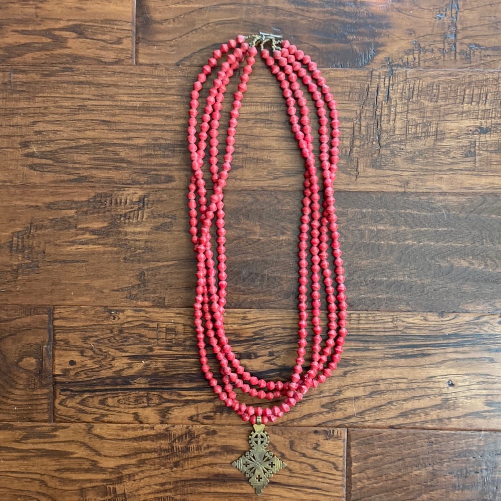 Akola Four-Strand Paper Bead Necklace